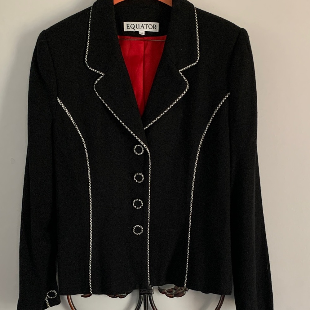 Black Blazer with White Trim